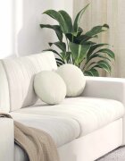 vidaXL Възглавници за седалки 2 бр. Кадифе Крем Ø30 x 13 см