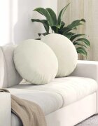 vidaXL Възглавници за седалки 2 бр. Кадифе Крем Ø50 x 19 см