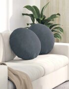 vidaXL Възглавници за седалки 2 бр. Кадифе Тъмен сив Ø50 x 19 см