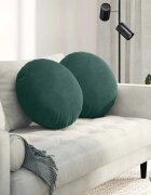 vidaXL Възглавници за седалки 2 бр. Кадифе Тъмен зелен Ø50 x 19 см