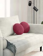 vidaXL Възглавници за седалки 2 бр. Кадифе Виненочервен Ø30 x 13 см
