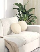 vidaXL Възглавници за седалки 2 бр. Кордюрова тъкан Крем Ø30 x 13 см