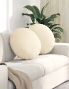 vidaXL Възглавници за седалки 2 бр. Кордюрова тъкан Крем Ø50 x 19 см