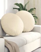 vidaXL Възглавници за седалки 2 бр. Кордюрова тъкан Крем Ø60 x 21 см
