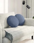 vidaXL Възглавници за седалки 2 бр. Кордюрова тъкан Синьо Ø 40 cm