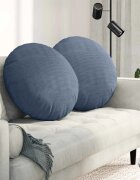 vidaXL Възглавници за седалки 2 бр. Кордюрова тъкан Синьо Ø 80 cm
