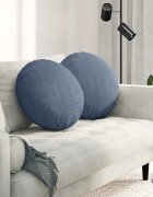 vidaXL Възглавници за седалки 2 бр. Кордюрова тъкан Синьо Ø50 x 19 см