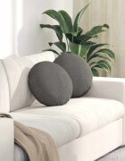 vidaXL Възглавници за седалки 2 бр. Кордюрова тъкан Светлосиво Ø 40 cm