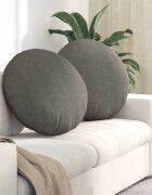 vidaXL Възглавници за седалки 2 бр. Кордюрова тъкан Светлосиво Ø 80 cm