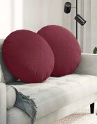 vidaXL Възглавници за седалки 2 бр. Текстил Виненочервен Ø60 x 21 см