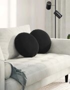 vidaXL Възглавници за седалки 2 pcs Черно Ø 40 x 13 см Кадифе