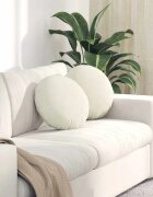 vidaXL Възглавници за седалки 2 pcs Крем Ø 40 x 13 см Кадифе