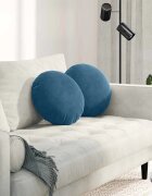 vidaXL Възглавници за седалки 2 pcs Синьо Ø 40 x 13 см Кадифе
