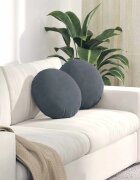 vidaXL Възглавници за седалки 2 pcs Тъмен сив Ø 40 x 13 см Кадифе