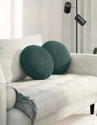vidaXL Възглавници за седалки 2 pcs Тъмен зелен Ø 40 x 13 см Кадифе