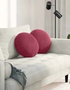 vidaXL Възглавници за седалки 2 pcs Виненочервен Ø 40 x 13 см Кадифе