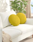 vidaXL Възглавници за седалки 2 pcs Жълто Ø 40 x 13 см Кадифе