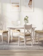 vidaXL Възглавници за седалки 4 бр. Микрофибърна тъкан Кремаво