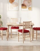 vidaXL Възглавници за седалки 4 бр. Текстил Червено 40 x 40 x 12 см