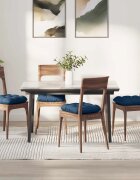 vidaXL Възглавници за седалки 4 бр. Текстил Синьо 40 x 40 x 12 см