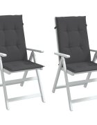vidaXL Възглавници за стол 2 бр меланж антрацит 120x50x4 см плат