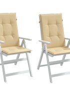 vidaXL Възглавници за стол 2 бр меланж бежови 120x50x4 см плат