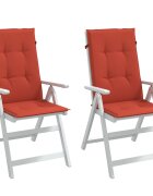 vidaXL Възглавници за стол 2 бр меланж червени 120x50x4 см плат