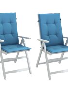 vidaXL Възглавници за стол 2 бр меланж сини 120x50x4 см плат