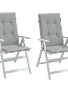 vidaXL Възглавници за стол 2 бр меланж светлосиви 120x50x4 см плат