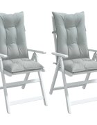 vidaXL Възглавници за стол 2 бр меланж светлосиви 120x50x7 см плат