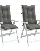 vidaXL Възглавници за стол 2 бр меланж тъмносиви 120x50x7 см плат