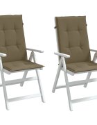 vidaXL Възглавници за стол 2 бр меланж таупе 120x50x4 см плат