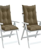vidaXL Възглавници за стол 2 бр меланж таупе 120x50x7 см плат