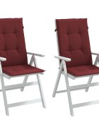 vidaXL Възглавници за стол 2 бр меланж виненочервени 120x50x4 см плат