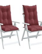 vidaXL Възглавници за стол 2 бр меланж виненочервени 120x50x7 см плат