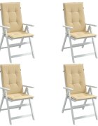 vidaXL Възглавници за стол 4 бр меланж бежови 120x50x4 см плат
