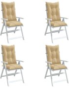 vidaXL Възглавници за стол 4 бр меланж бежови 120x50x7 см плат