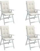 vidaXL Възглавници за стол 4 бр меланж кремави 120x50x4 см плат