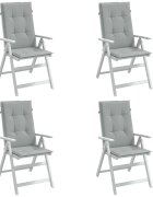 vidaXL Възглавници за стол 4 бр меланж светлосиви 120x50x4 см плат