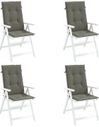 vidaXL Възглавници за стол 4 бр меланж тъмносиви 120x50x4 см плат