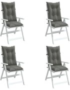 vidaXL Възглавници за стол 4 бр меланж тъмносиви 120x50x7 см плат