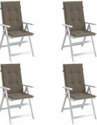 vidaXL Възглавници за стол 4 бр меланж таупе 120x50x4 см плат