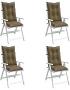 vidaXL Възглавници за стол 4 бр меланж таупе 120x50x7 см плат
