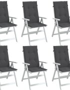 vidaXL Възглавници за стол 6 бр меланж антрацит 120x50x4 см плат