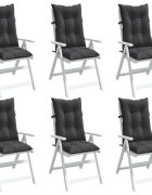 vidaXL Възглавници за стол 6 бр меланж антрацит 120x50x7 см плат