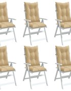 vidaXL Възглавници за стол 6 бр меланж бежови 120x50x7 см плат