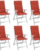 vidaXL Възглавници за стол 6 бр меланж червени 120x50x4 см плат
