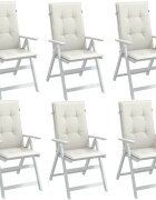 vidaXL Възглавници за стол 6 бр меланж кремави 120x50x4 см плат