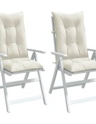 vidaXL Възглавници за стол 6 бр меланж кремави 120x50x7 см плат