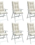 vidaXL Възглавници за стол 6 бр меланж кремави 120x50x7 см плат